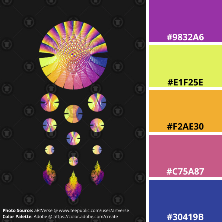 Sunset Dreamcatcher aRtVerse Mood Board, teepublic