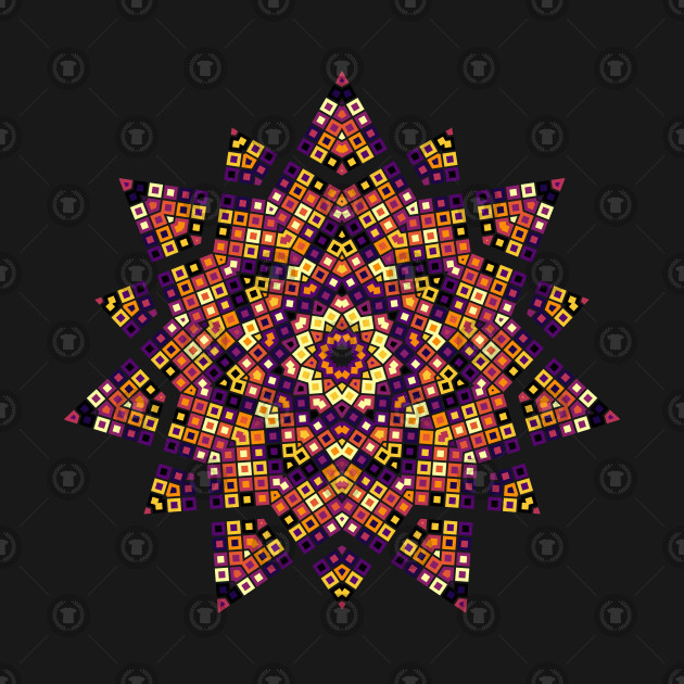 kaleidoscope, plasma palette, R programming, squares, mosaic, tile, star, hexagon, polygon, data art, code art, math art, generative art, algorithmic art, stained glass, polygon, data science