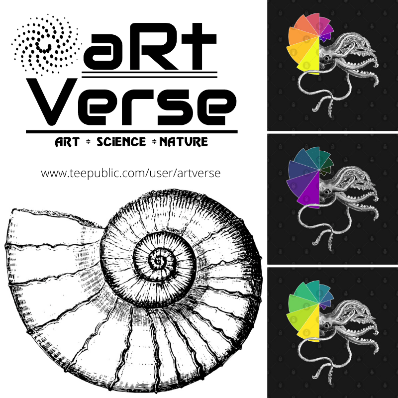 ammonites, nautilus, fossil, bar chart, data art, code art, math art, generative art, algorithmic art, data analytics, shell, mollusc, animal, art, artverse, teepublic