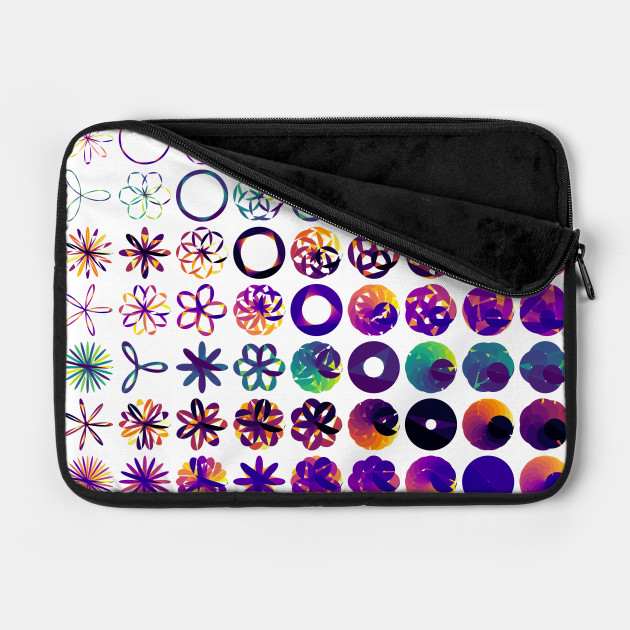 Rose, Rhodonea, Curves, aRtVerse, MindFrameShift, geometry, mathematics, polygon plots, data art, code art, algorithmic art, generative art, math art, data science, R programming, laptop case