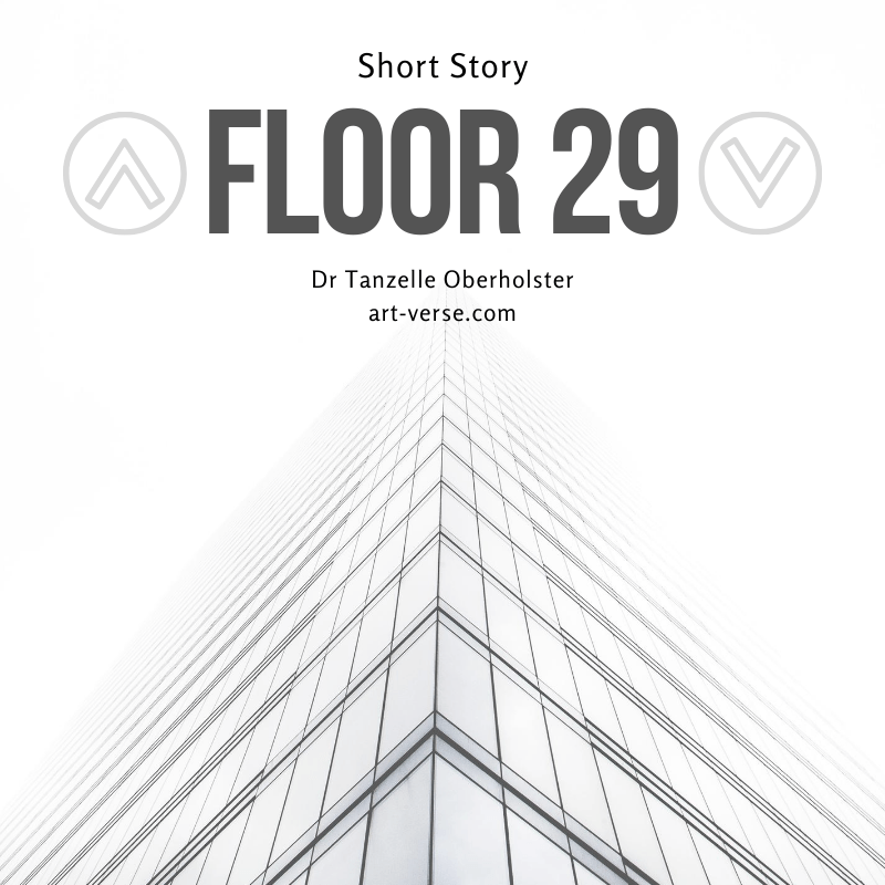 Floor 29, fiction, short story, elevator, office, building, no floor, no roof, Dr Tanzelle Oberholster, art-verse.com