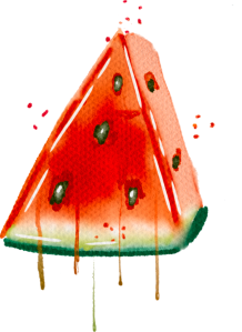 Watermelon, Art, Watercolor, Painting, Red, White, Green, Seeds, Free, Download, Public Domain, Image, Illustration, Summer
